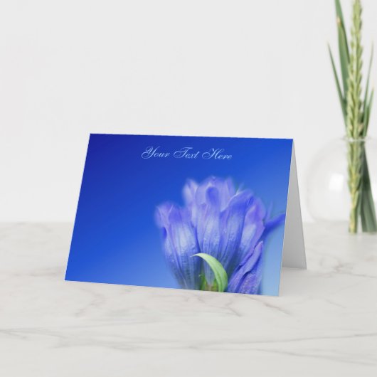 Blue Gentian Blume Foto Card Karte (Vorderseite)