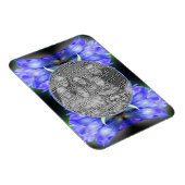 Blue Gentian Blume Frame Ihr eigenes Foto hinzufüg Magnet (Rechte Seite)