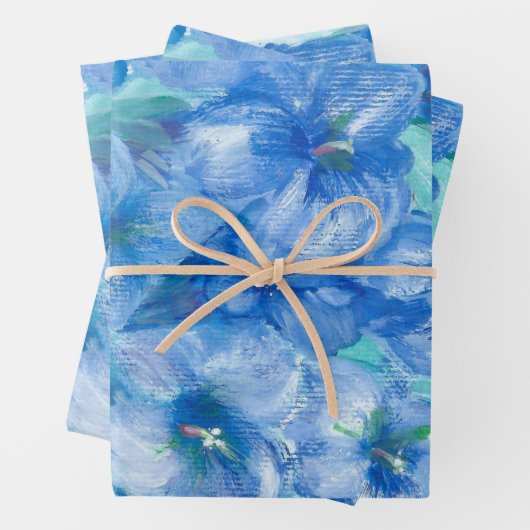 Blue Gentian Blume Geschenkpapier Set (Beispiel)