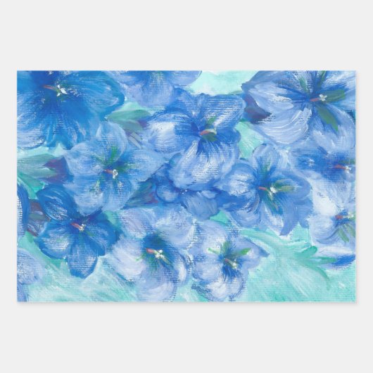 Blue Gentian Blume Geschenkpapier Set (Vorderseite)