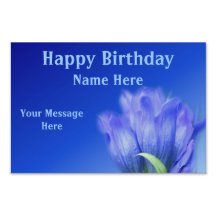 Blue Gentian Blume Happy Birthday
