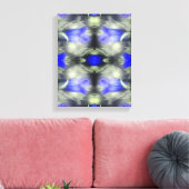 Blue Gentian Blume Multiplizierte Abstrakte Natur Leinwanddruck (Insitu (Wohnzimmer))