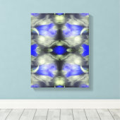 Blue Gentian Blume Multiplizierte Abstrakte Natur Leinwanddruck (Insitu (Holzboden))