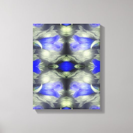 Blue Gentian Blume Multiplizierte Abstrakte Natur Leinwanddruck (Vorderseite)