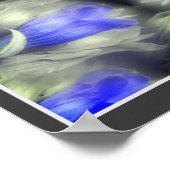 Blue Gentian Blume Multiplizierte Abstrakte Natur Poster (Ecke)