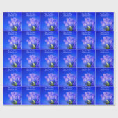 Blue Gentian Blume Nature Personalisiert Geschenkpapier (Flach)