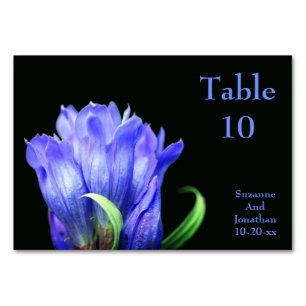 Blue Gentian Blume Personalisiert Wedding Tischnummer