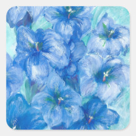Blue Gentian Blume Quadratischer Aufkleber