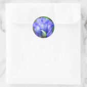 Blue Gentian Blume Runder Aufkleber (Tasche)