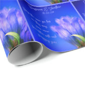 Blue Gentian Blume Wedding Personalisiert Geschenkpapier (Rolleneckpunkt)