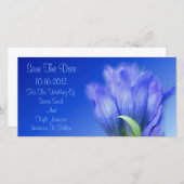 Blue Gentian Blume Wedding Save The Date (Vorne/Hinten)