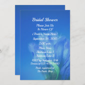 Blue Gentian Flower Bridal Shower  Einladung (Vorne/Hinten)