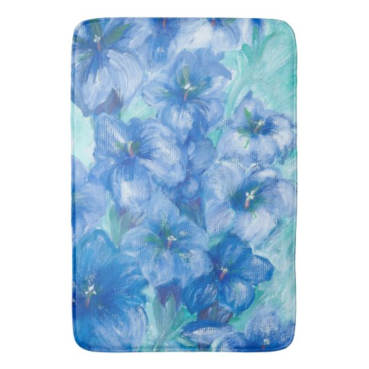 Blue Gentian Mountain Wildblume Scent Badematte (Vorderseite Vertikal)