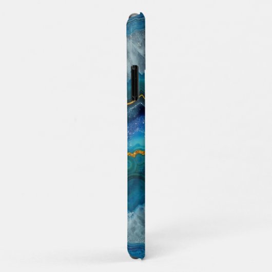 Blue Geode Agate Mit Monogramm Case-Mate iPhone Hülle (Hinten/Rechts)