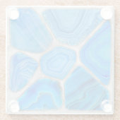 Blue Geode Agate Mosaik Blume art Glasuntersetzer (Rückseite)