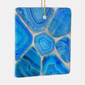 Blue Geode Agate Mosaik Blume art Keramikornament (Rechts)