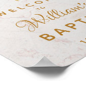 Blue Geode Boy Taufe Marmor Gold Cross Willkommen Poster (Ecke)