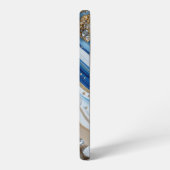 Blue Geode Gemstone with Gold Crystals – Luxury Samsung Galaxy Hülle (Linke Seite)