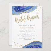 Blue Geode mit Gold| Brunch Einladung (Vorderseite)