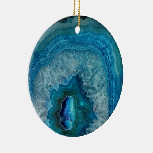 Blue Geode Rock Mineral Agate Crystal Image Keramik Ornament (Rechts)