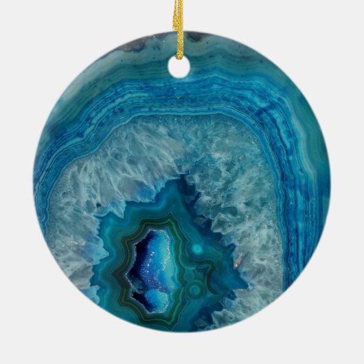 Blue Geode Rock Mineral Agate Crystal Image Keramik Ornament (Hinten)