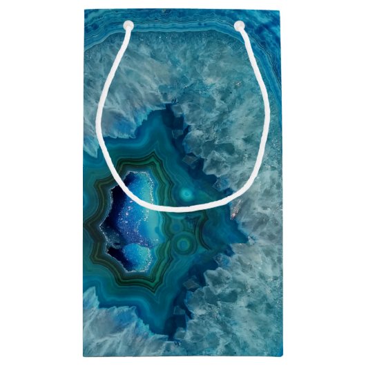 Blue Geode Rock Mineral Agate Crystal Image Kleine Geschenktüte (Rückseite)