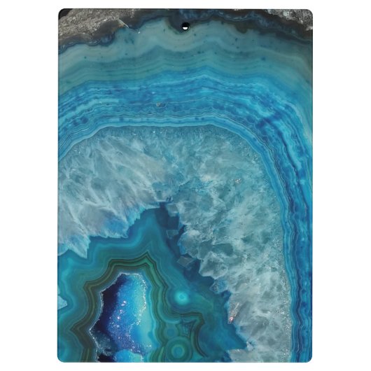 Blue Geode Rock Mineral Agate Crystal Image Klemmbrett (Rückseite)