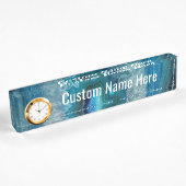 Blue Geode Rock Mineral Agate Crystal Image Namensplakette