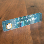 Blue Geode Rock Mineral Agate Crystal Image Namensplakette (Seite)