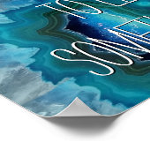 Blue Geode Rock Mineral Agate Crystal Image Poster (Ecke)