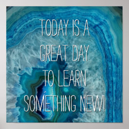 Blue Geode Rock Mineral Agate Crystal Image Poster