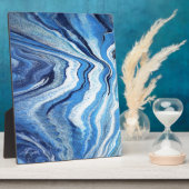 Blue Geode Sparkle Fotoplatte (Seite)