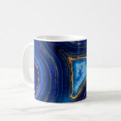 Blue Geode und Gold Digital Art Kaffeetasse (Vorderseite Links)