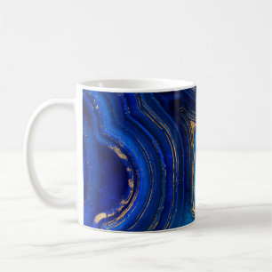 Blue Geode und Gold Digital Art Kaffeetasse