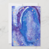 Blue Geode und Imitats Rose Gold Look Bat Mitzvah Einladung (Rückseite)