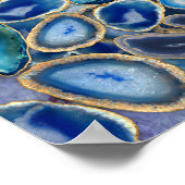 Blue Geodes crystal pattern Poster (Ecke)
