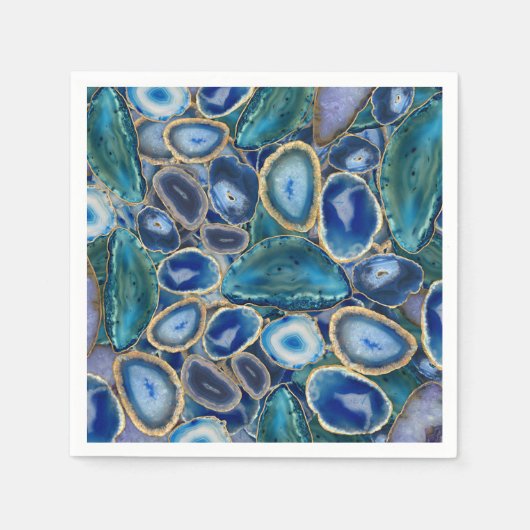 Blue Geodes crystal pattern Serviette (Vorderseite)