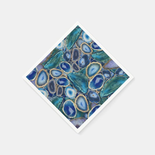 Blue Geodes crystal pattern Serviette (Ecke)