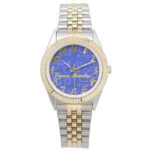 Blue Geometric Armbanduhr