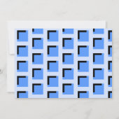 Blue Geometric Art Deco Geburtstagsparty Einladung (Rückseite)