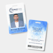 Blue Geometric Custom Employee-ID-Abzeichen Ausweis (Front & Back)