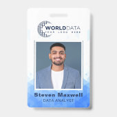 Blue Geometric Custom Employee-ID-Abzeichen Ausweis (Front)