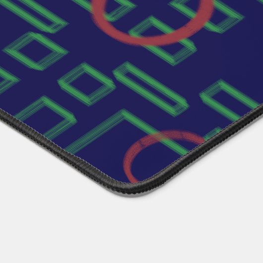 Blue Geometric Desk Mat Schreibtischunterlage (Ecke)