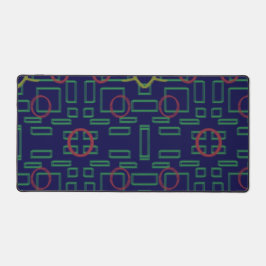 Blue Geometric Desk Mat Schreibtischunterlage