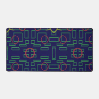 Blue Geometric Desk Mat Schreibtischunterlage