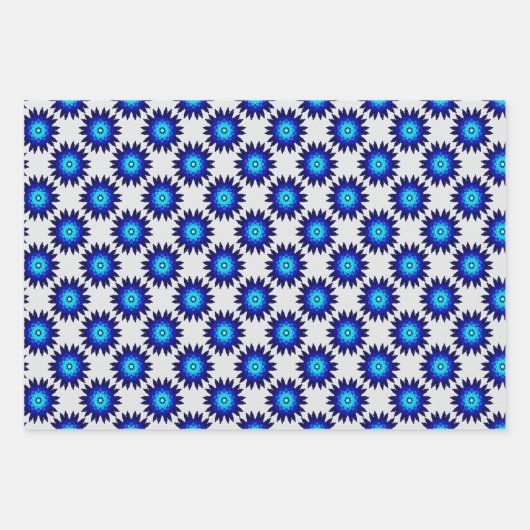 Blue Geometric Geschenkpapier Set (Vorderseite 3)