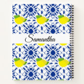 Blue Geometric Lemon Tile Notizblock (Rückseite)