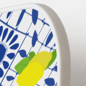 Blue Geometric Lemon Tile Pickleball Schläger (Linke Seite)