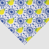 Blue Geometric Lemon Tile Seidenpapier (Ausschnitt)