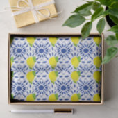 Blue Geometric Lemon Tile Seidenpapier (Geschenk)